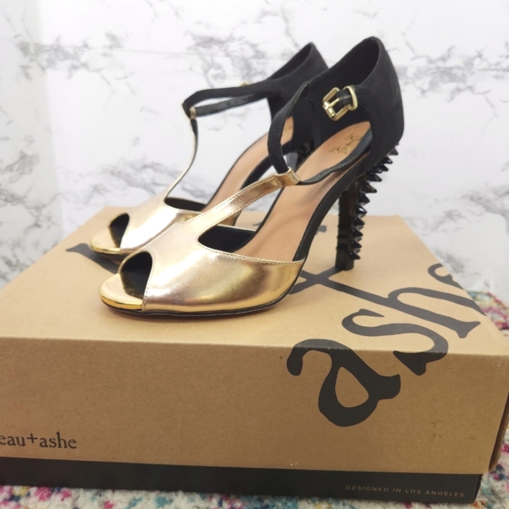 Black and Gold Heels